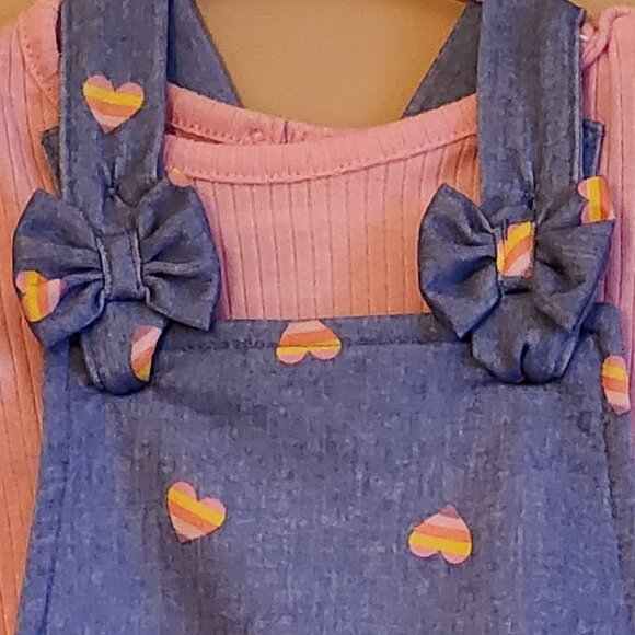 Wonder Nation Baby Girls Short Overall And Top Size 6-9 Months NWT - Picture 5 of 7